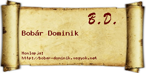 Bobár Dominik névjegykártya